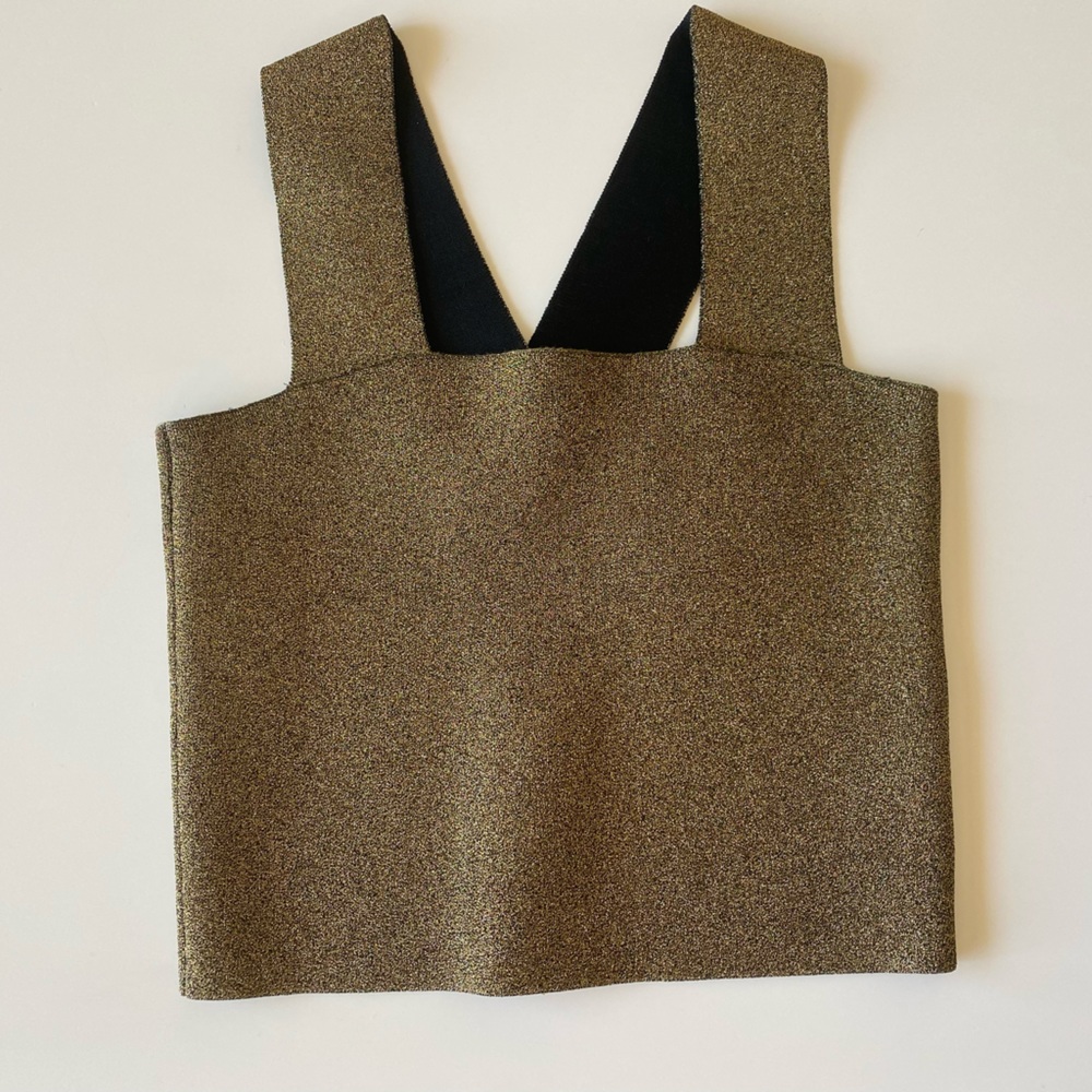 A.L.C. Gold Structured Cropped Tank